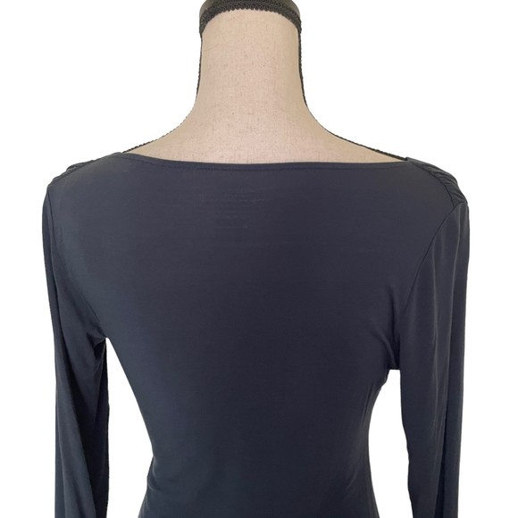 MAJESTIC PARIS NEIMAN MARCUS EXTRAFINE SUPERWASHED COWL NECK 3/4 SLEEVE TOP 3 L - Picture 6 of 7